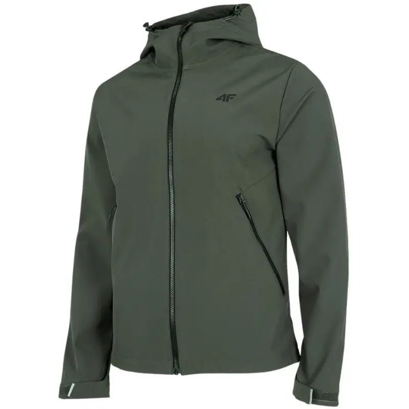 4F Men's Softshell Jacket H4Z22 SFM001 - NeoDry 5000, Windproof, Breathable, Green, Regular Fit - Nexellus