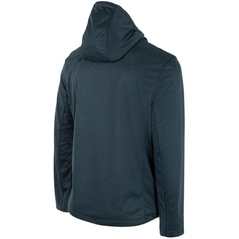 4F Men's Softshell Jacket H4Z22 SFM350 30M - Dark Navy Melange, Water - Resistant, Breathable Hoodie - Nexellus