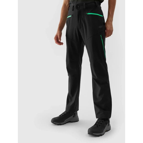 4F Men's Trekking Pants with Adjustable Waist, Zippered Pockets, and NeoDry Membrane, Black - Nexellus