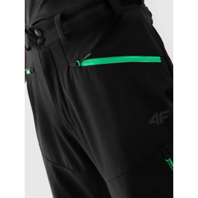 4F Men's Trekking Pants with Adjustable Waist, Zippered Pockets, and NeoDry Membrane, Black - Nexellus