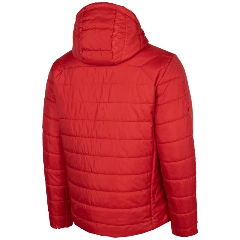 4F Men's Ultralight Jacket H4Z22 KUMP006 With Hood, Water - Repellent, PrimaLoft Insulation, Dark Red - Nexellus