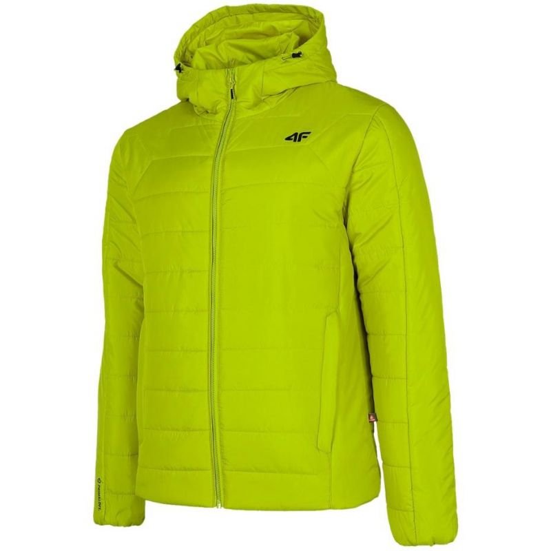 4F Men's Ultralight Jacket with Hood, Water - Repellent, PrimaLoft Insulation, Green H4Z22KUMP006 45S - Nexellus