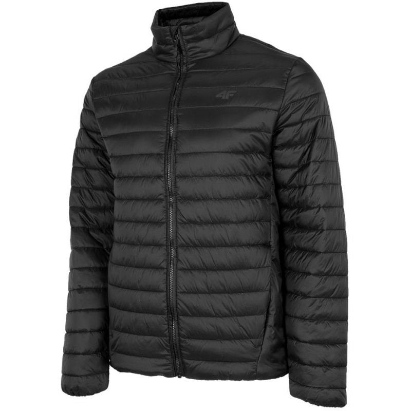 4F Men's Water - Repellent Jacket H4Z22 KUMP003 20S - Thermal Comfort, Stand - Up Collar, 2 Zipped Pockets, Black - Nexellus