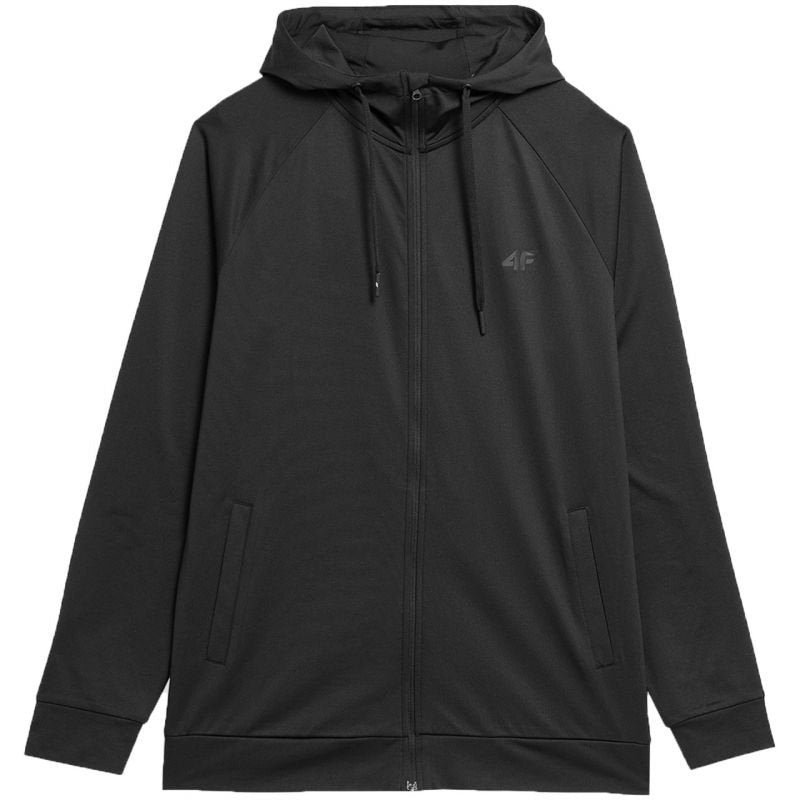 4F Men's Zipped Hoodie Sweatshirt M209 with Adjustable Hood & Moisture - Wicking 4FDry Technology in Black - Nexellus