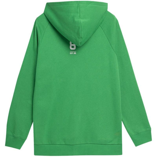 4F Men's Zippered Hoodie Sweatshirt, Green, Comfortable Cotton Blend, Standard Fit 4FSS23TSWSM23641S - Nexellus