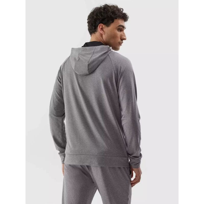 4F Men's Zippered Hoodie Sweatshirt - Versatile Gray Cotton Hoodie for Lifestyle Comfort - Nexellus