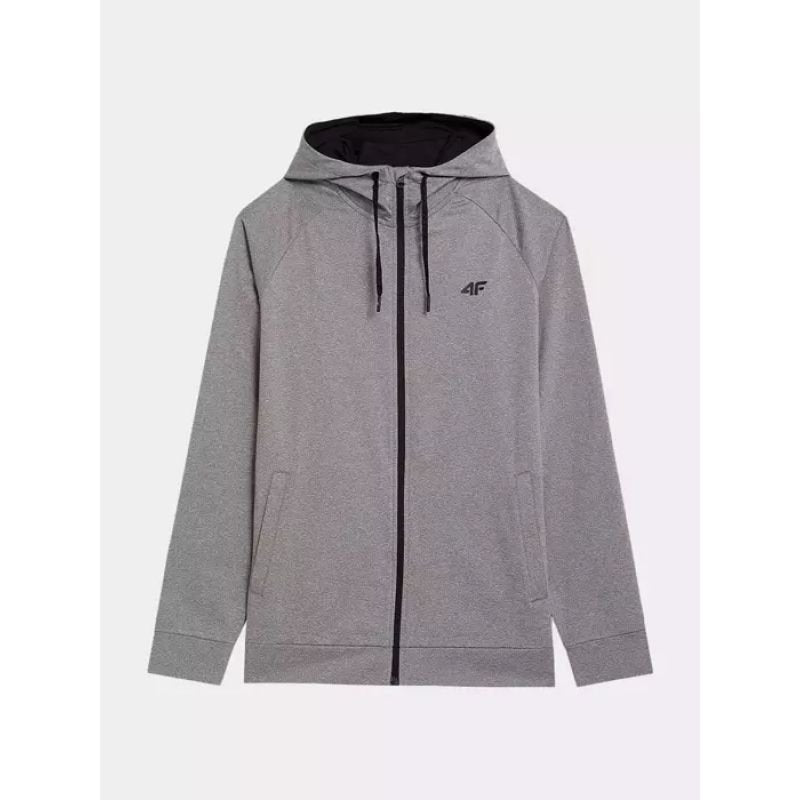 4F Men's Zippered Hoodie Sweatshirt - Versatile Gray Cotton Hoodie for Lifestyle Comfort - Nexellus