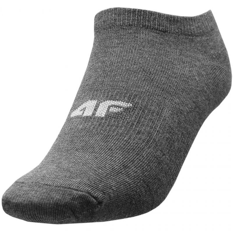 4F Women's Ankle Socks 3 Pairs Gray Melange H4L22 SOD003 Comfortable No - Slip Cuffs - Nexellus