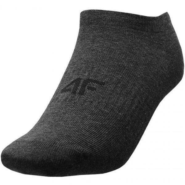 4F Women's Ankle Socks - Gray Melange H4L22 SOD302, 3 Pairs, Soft Cotton Blend, Comfortable Fit - Nexellus