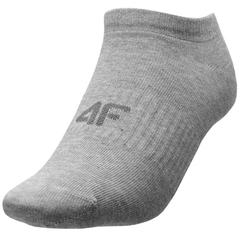 4F Women's Ankle Socks - Gray Melange H4L22 SOD302, 3 Pairs, Soft Cotton Blend, Comfortable Fit - Nexellus