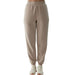 4F Women's Beige Regular Fit Pants with Elastic Legs and 2 Side Pockets, Soft Modal Blend - Nexellus