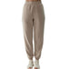 4F Women's Beige Regular Fit Pants with Elastic Legs and 2 Side Pockets, Soft Modal Blend - Nexellus