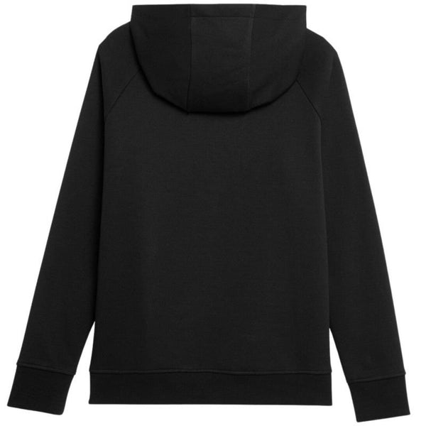 4F Women's Black Sweatshirt With Kangaroo Pocket, Double - Layer Hood, 80% Cotton for Comfort - Nexellus