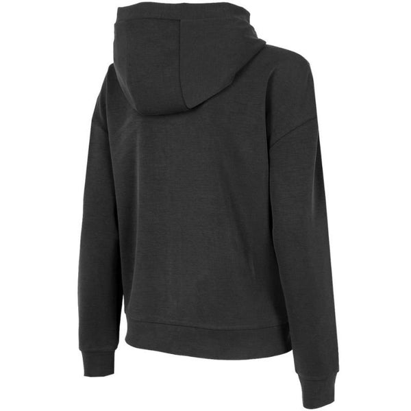 4F Women's Black Zippered Sweatshirt H4Z22 BLD041 20S with Spacious Hood & Pockets - Nexellus