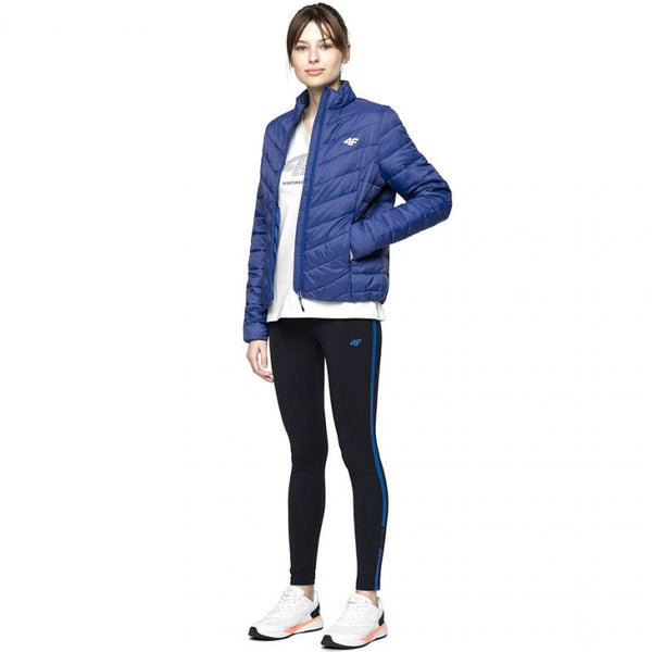 4F Women's Blue Down Jacket H4L21 KUDP003 33S - Lightweight, Water - Repellent, Quilted Design - Nexellus