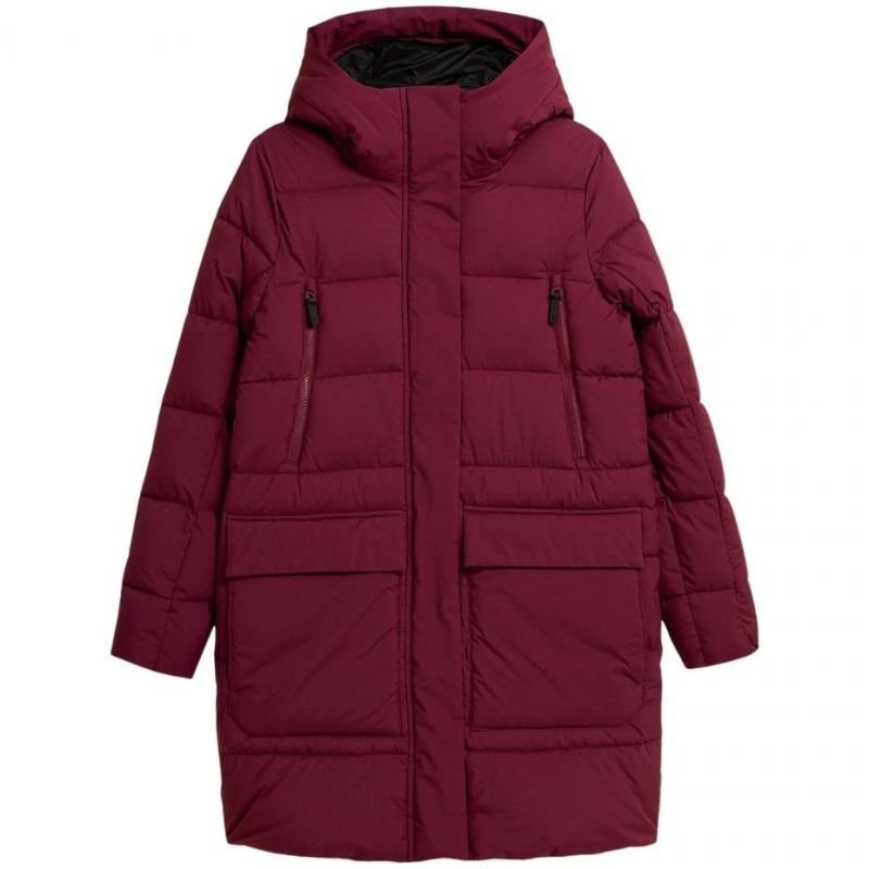 4F Women's Burgundy Jacket H4Z21 KUDP013 60S - Water - Repellent, Windproof, Insulated With Hood - Nexellus