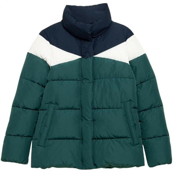 4F Women's Dark Green Jacket H4Z21 KUDP007, Synthetic Down Filling, Hydrophobic, 2 Pockets - Nexellus