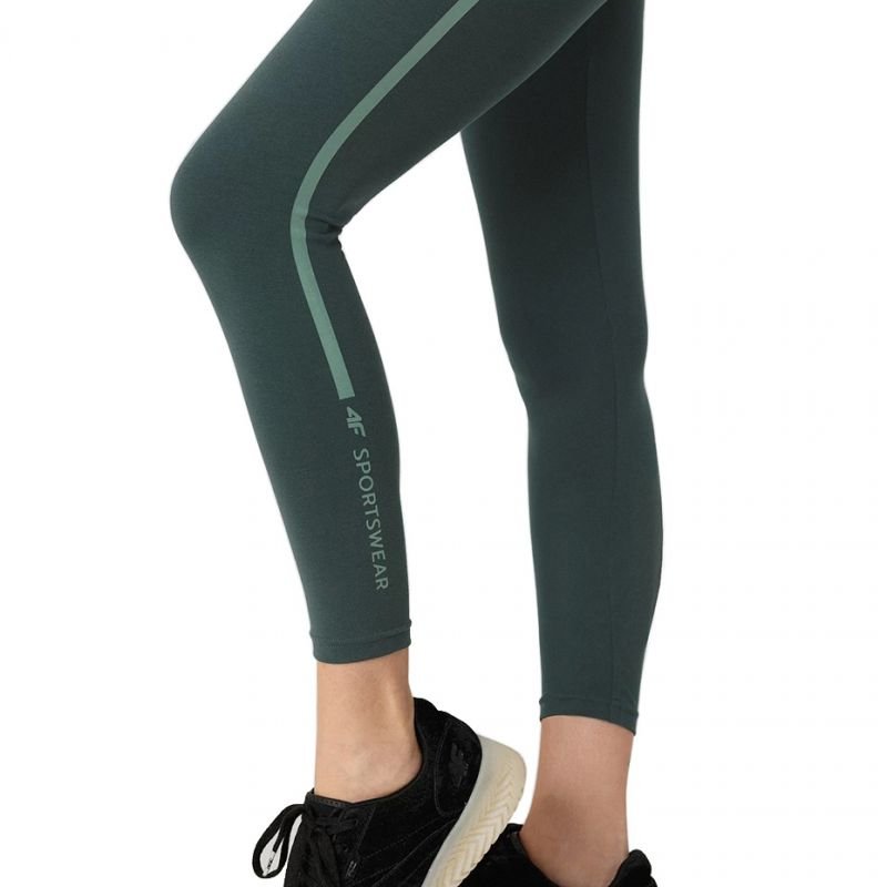 4F Women's Dark Green Leggings H4Z21 LEG012 40S - Comfortable Cotton - Elastane Blend, Elastic Waist - Nexellus