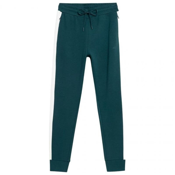 4F Women's Dark Green Pants H4Z21 SPDD013 40S with Tapered Legs and Zippered Pockets - Nexellus