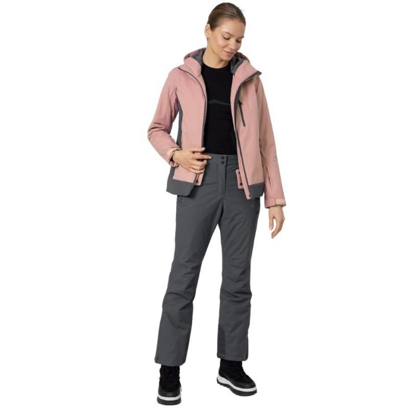 4F Women's Dark Pink Ski Jacket H4Z22 KUDN002 53S, Waterproof, Breathable, Insulated with Snow Skirt - Nexellus