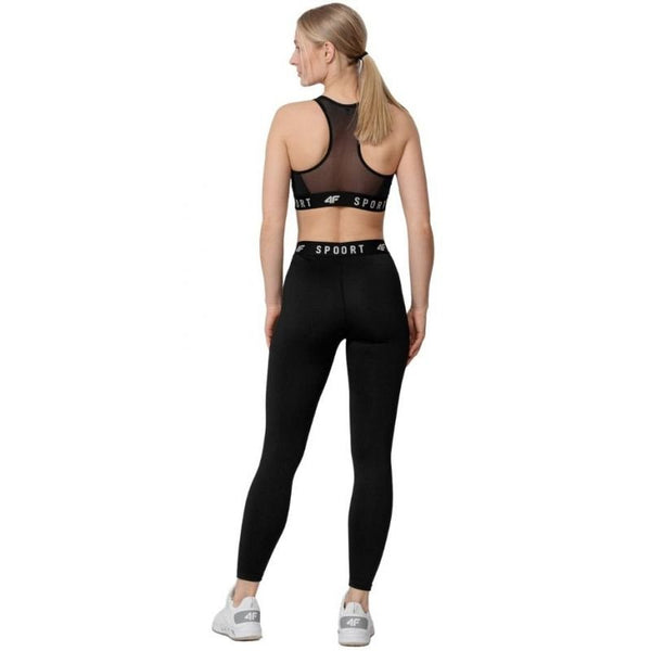 4F Women's Deep Black Leggings H4Z22 SPDF351 20S – Moisture - Wicking, Comfort Fit, Ankle Length - Nexellus