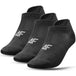 4F Women's Deep Black Socks Set H4L21 SOD006 - 3 Pairs, Flexible Cuff, Ventilated Design - Nexellus