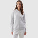 4F Women's Gray Zippered Hoodie Sweatshirt with Pockets, Elastic Cuffs, Soft Cotton Blend - Nexellus