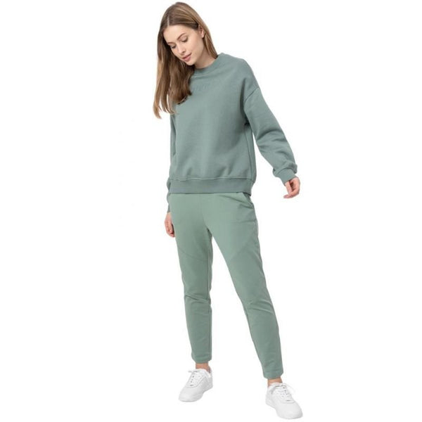 4F Women's Green Pants H4Z22SPDD01842S - Classic Tapered Cut, High Elastic Waist, Soft Cotton Blend - Nexellus