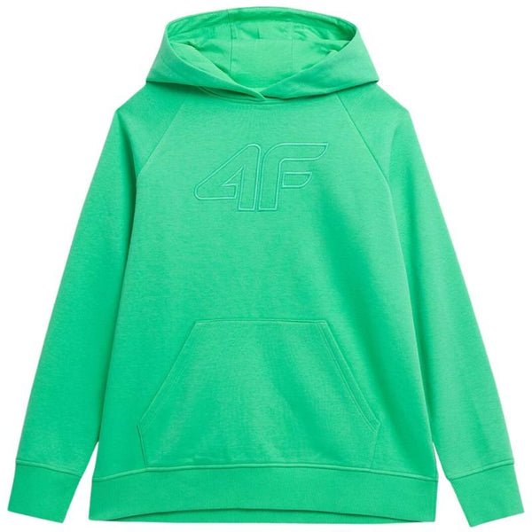 4F Women's Green Sweatshirt 4FSS23TSWSF535 41S with Kangaroo Pocket and Brushed Fabric - Nexellus