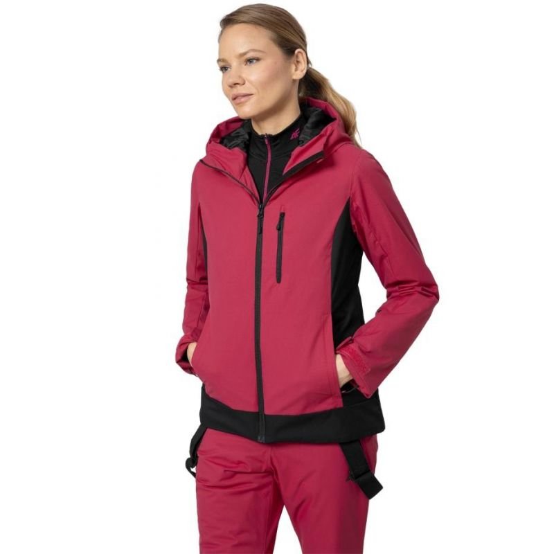 4F Women's H4Z22 KUDN002 55S Fuchsia Ski Jacket with NeoDry 5000 Membrane and Snow Skirt - Nexellus