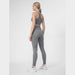 4F Women's High - Waisted Gray Seamless Leggings with Flexible Material for Training 4FSS23TFTIF053 24S - Nexellus