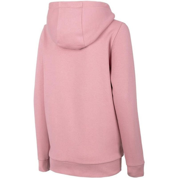 4F Women's Light Pink Sweatshirt H4Z22 BLD352 56S, Loose Fit, Hooded, Kangaroo Pocket, Warm Insulation - Nexellus