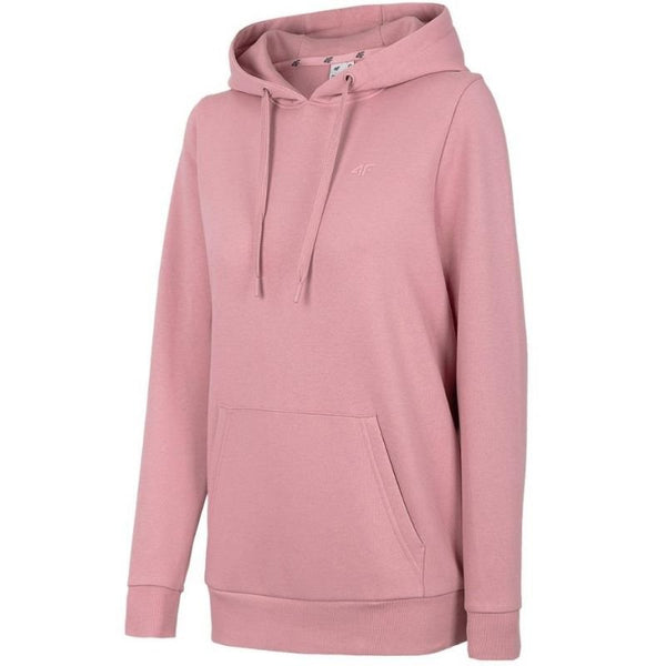 4F Women's Light Pink Sweatshirt H4Z22 BLD352 56S, Loose Fit, Hooded, Kangaroo Pocket, Warm Insulation - Nexellus