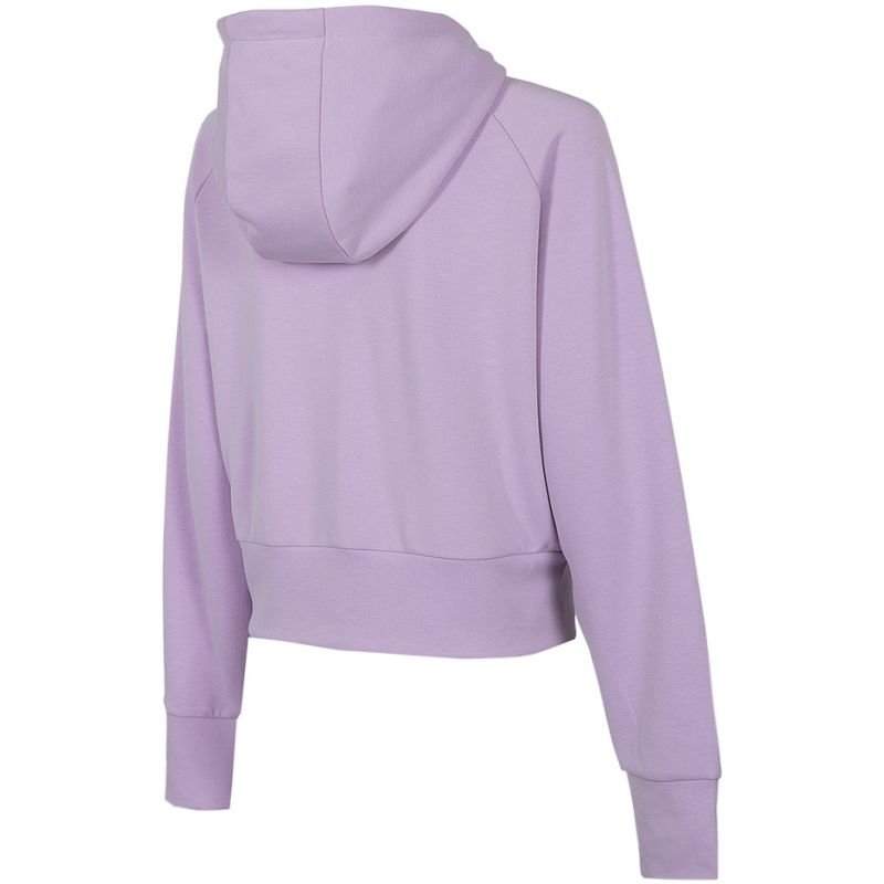 4F Women's Light Purple Crop Top Sweatshirt H4Z22 BLD027 with Zipper and Spacious Hood - Nexellus