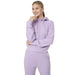 4F Women's Light Purple Crop Top Sweatshirt H4Z22 BLD027 with Zipper and Spacious Hood - Nexellus