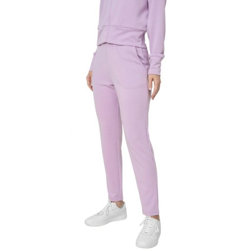 4F Women's Light Purple Tapered Pants H4Z22 SPDD013 52S with High Elastic Waist and Side Pockets - Nexellus