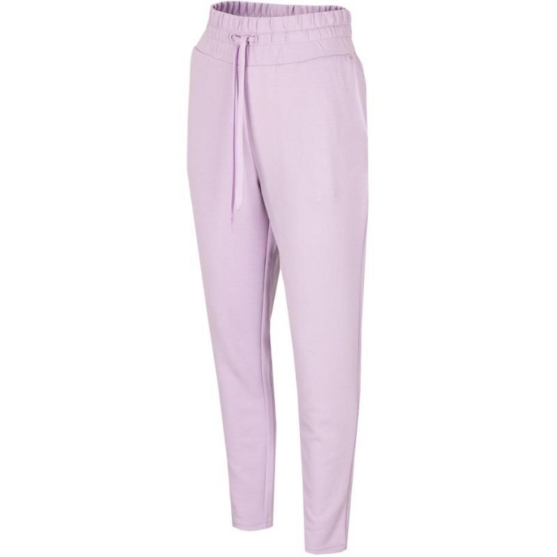 4F Women's Light Purple Tapered Pants H4Z22 SPDD013 52S with High Elastic Waist and Side Pockets - Nexellus