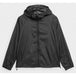 4F Women's Lightweight Black Jacket With Adjustable Hood, Raglan Sleeves And Packable Design - Nexellus