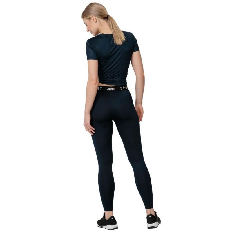 4F Women's Navy Blue Functional Leggings H4Z22 SPDF351 31S with Quick - Drying Fabric and Wide Waistband - Nexellus