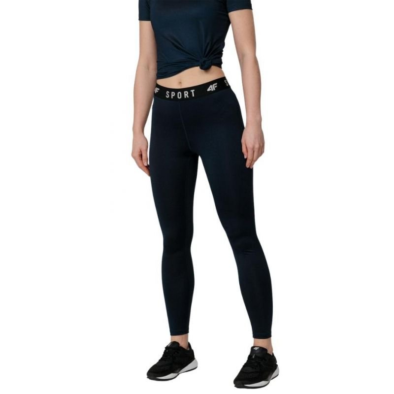 4F Women's Navy Blue Functional Leggings H4Z22 SPDF351 31S with Quick - Drying Fabric and Wide Waistband - Nexellus