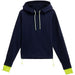 4F Women's Navy Blue Hoodie Sweatshirt H4L21 - BLD025 with Two - Layer Hood and Thumbhole Cuffs - Nexellus