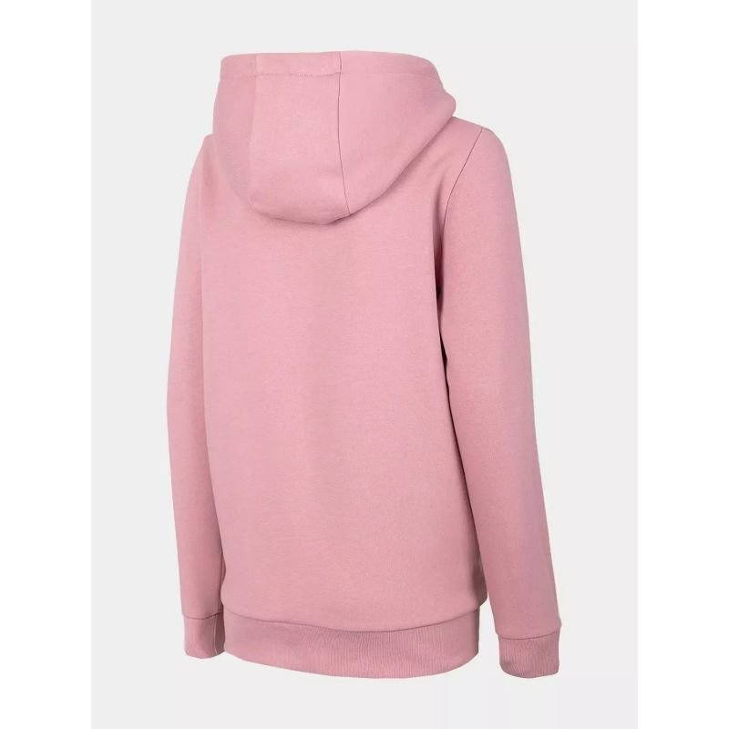 4F Women's Pink Hoodie Sweatshirt with Adjustable Hood and Kangaroo Pocket, 300 GSM Cotton - Nexellus