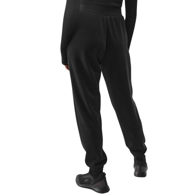 4F Women's Regular Fit Black Pants with Elastic Legs, 40% Modal, Moisture - Wicking Fabric - Nexellus