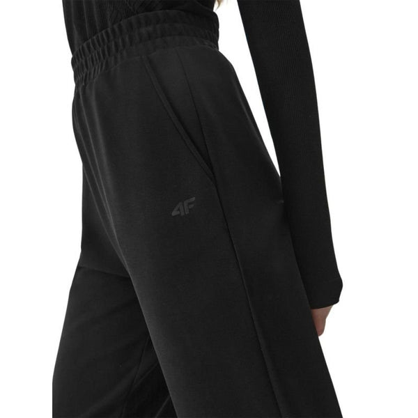 4F Women's Regular Fit Black Pants with Elastic Legs, 40% Modal, Moisture - Wicking Fabric - Nexellus