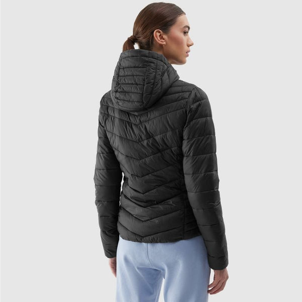 4F Women's Slim Fit Down Jacket F351 - Lightweight Black with Hydrophobic Coating and Recycled Filling - Nexellus