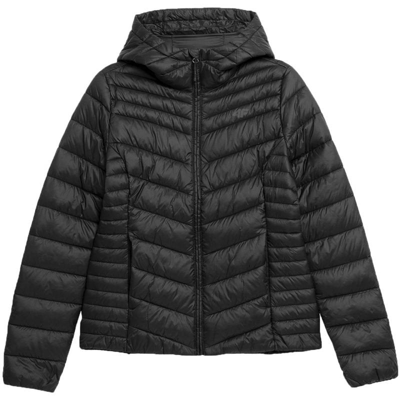 4F Women's Slim Fit Down Jacket F351 - Lightweight Black with Hydrophobic Coating and Recycled Filling - Nexellus