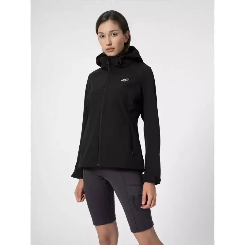 4F Women’s Softshell Jacket with Detachable Hood, Waterproof Membrane, and Reflective Details - Nexellus