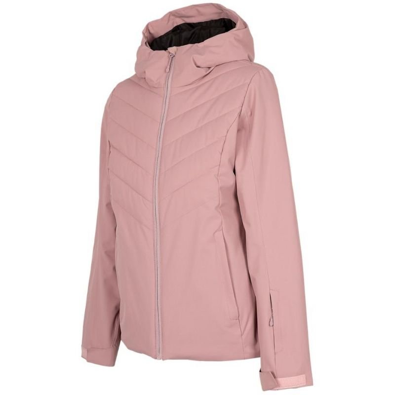 4F Women's Waterproof Ski Jacket Pink H4Z22 KUDN003 53S with Thermal Insulation & Snow Belt - Nexellus