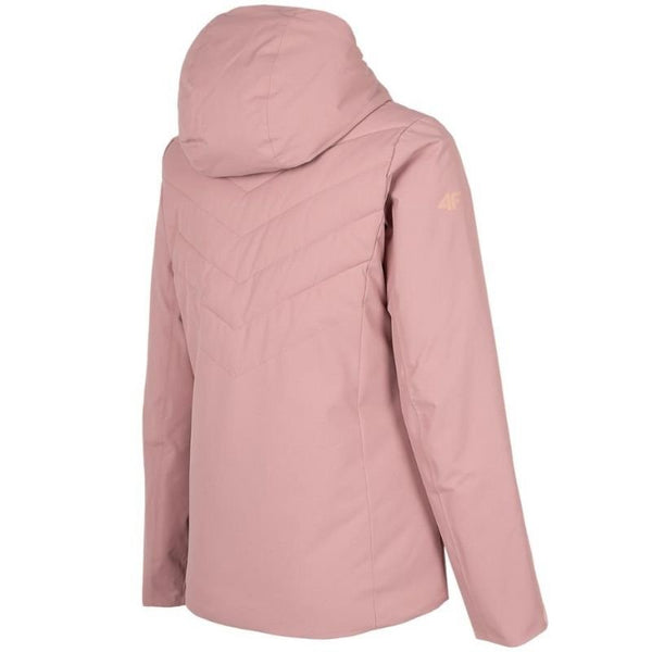 4F Women's Waterproof Ski Jacket Pink H4Z22 KUDN003 53S with Thermal Insulation & Snow Belt - Nexellus