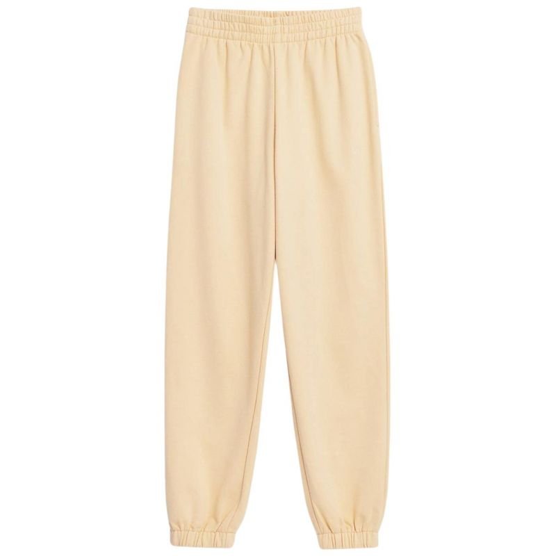 4F Women's Yellow Trousers F147 - Comfortable French Terry Pants with Elastic Waistband and Pockets - Nexellus